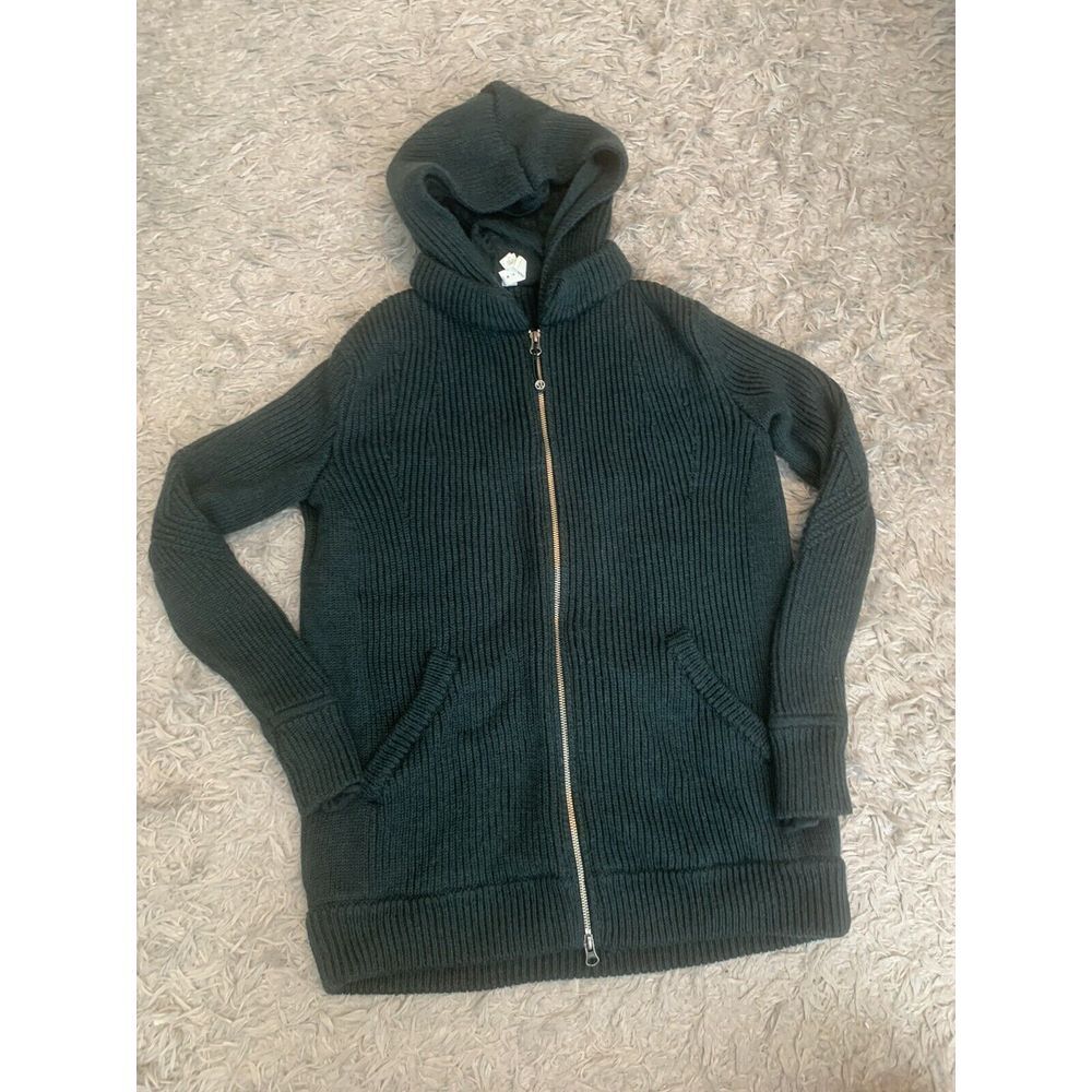 Lululemon Men's Hoodie Jacket Green Knit‎ Sz M